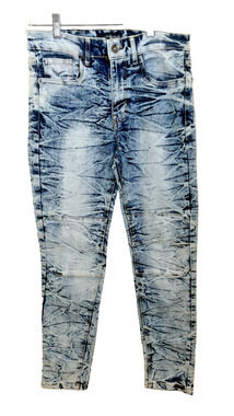 WT02 Men's Gray Jeans 30x30 Acid Wash Denim Stretch Skinny Fit